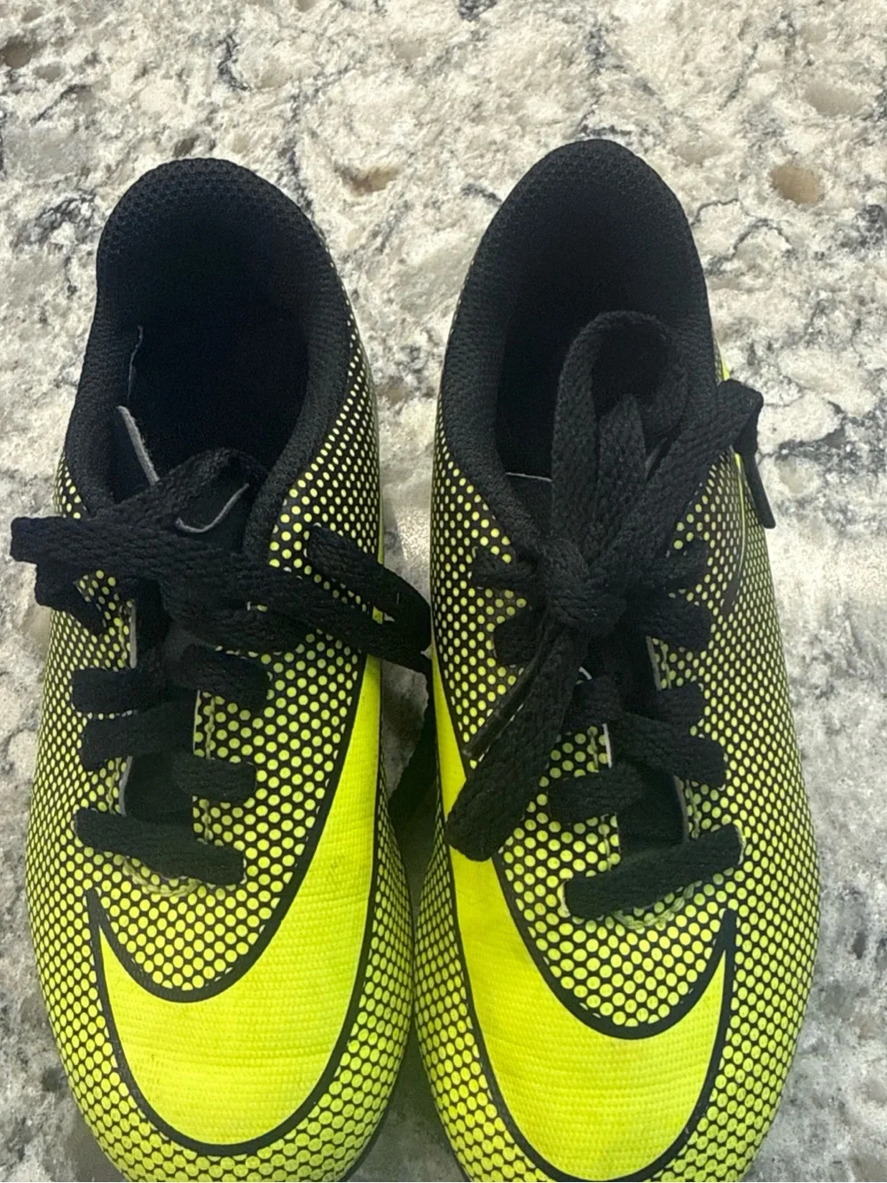 Nike Kids Soccer Cleats in Neon Yellow and Black